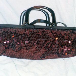 Sequin Rust Large Bag w Shoulder Strap 17 x5 x 8
